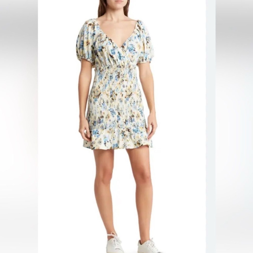 NSR Women’s Scrunch Puff Sleeve Floral Dress Size S NWT